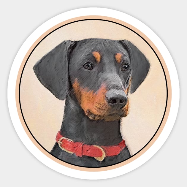 German Pinscher Painting Original Animal Art Sticker by Alpen Designs